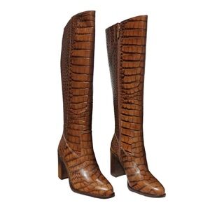 Vince Camuto x Fashion Jackson Tall Shaft Leather Boots Pearlanie - Cocoa